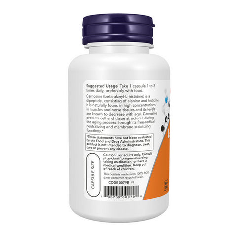 Now Foods, L-Carnosine, 500 mg, 100 Veg Caps