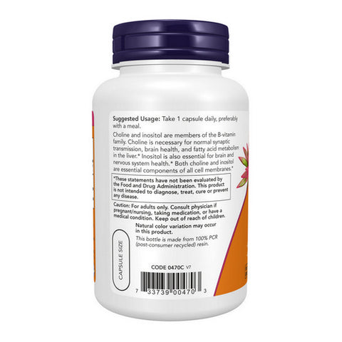 Now Foods, Choline & Inositol, 500 mg, 100 Caps