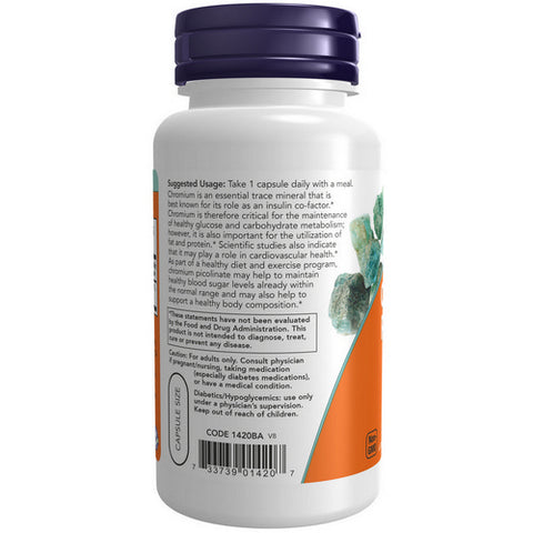 Now Foods, Chromium Picolinate, 200 Mcg, 100 Veg Caps