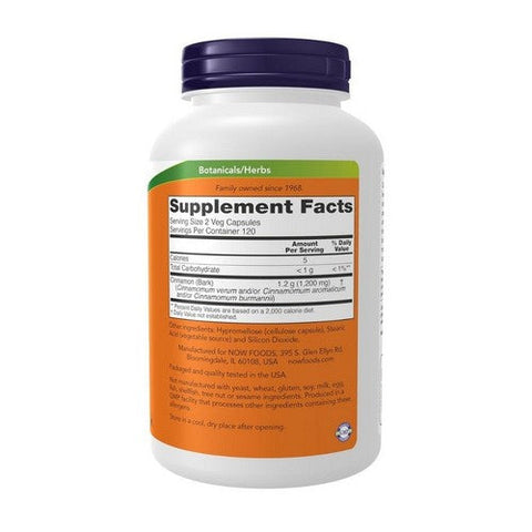 Now Foods, Cinnamon Bark, 600 mg, 240 Caps Now Foods