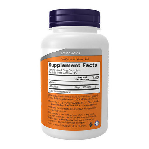 Now Foods, L-Citrulline, 750 mg, 90 Caps