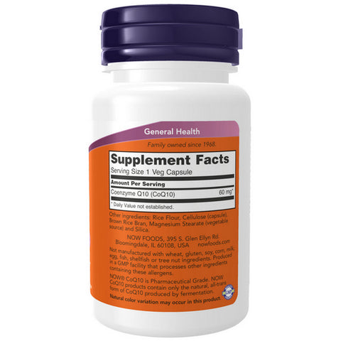Now Foods, CoQ10, 60 mg, 60 Vcaps