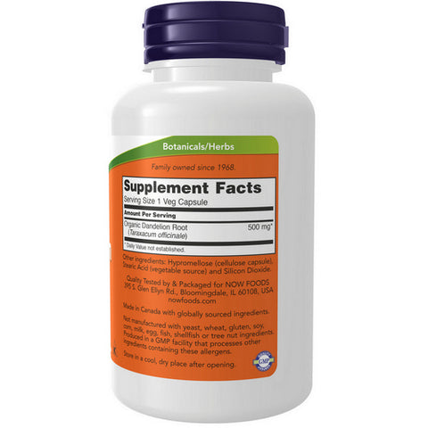 Now Foods, Dandelion Root, 500 mg, 100 Caps
