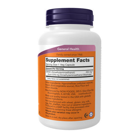 Now Foods, DMAE, 250 Mg, 100 Veg Caps Now Foods