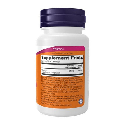 Now Foods, Vitamin E-200 With Mixed Tocopherols, 100 Softgels Now Foods