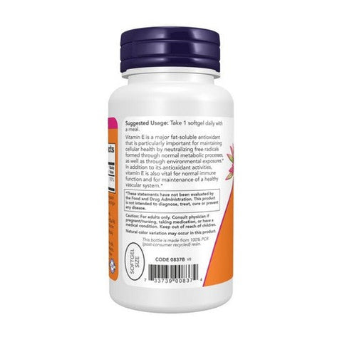 Now Foods, Vitamin E-400 D-Alpha Tocopheryl, 268 Mg, 100 Softgels Now Foods