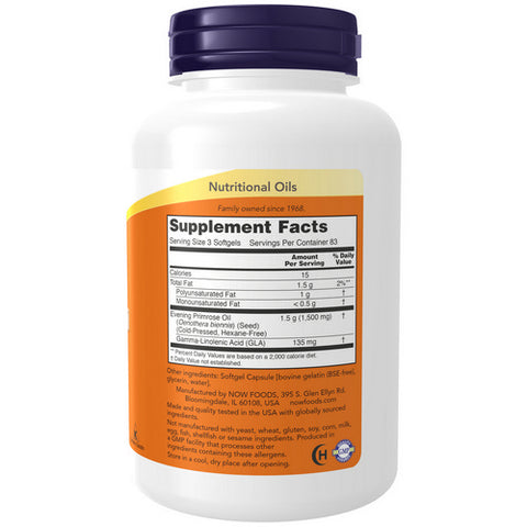 Now Foods, Evening Primrose Oil, 500 mg, 250 Softgels