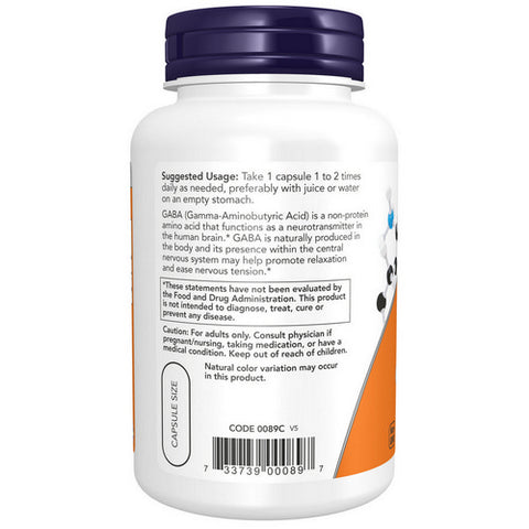 Now Foods, GABA, 750 mg, 100 Vcaps