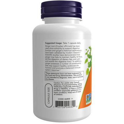Now Foods, Ginger Root, 550 mg, 100 Caps