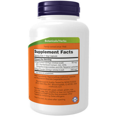 Now Foods, Ginkgo Biloba, 60 mg, 240 Caps Now Foods