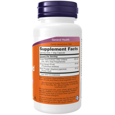 Now Foods, Grape Seed, 250 mg, 90 Vcaps