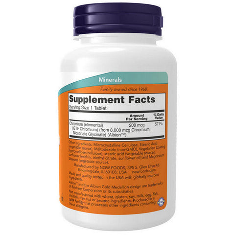 Now Foods, GTF Chromium, 200 Mcg, 250 Tabs Now Foods