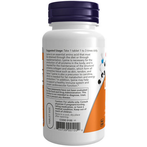 Now Foods, L-Lysine, 500 mg, 100 Tabs