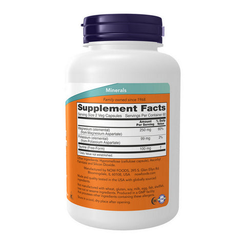 Now Foods, Magnesium & Potassium Aspartate with Taurine, 120 Caps