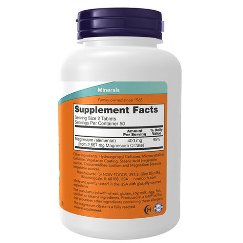 Now Foods, Magnesium Citrate, 200 mg, 100 Tabs