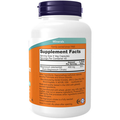 Now Foods, Magnesium Citrate, 120 Vcaps