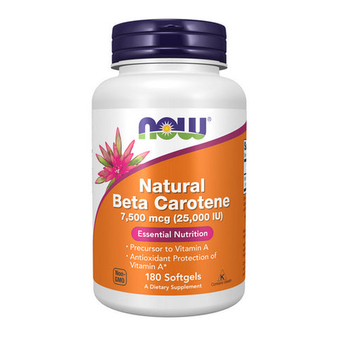 Now Foods, Natural Beta Carotene, 25000 IU, 180 Sgels