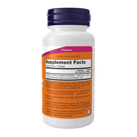 Now Foods, Natural Beta Carotene, 25000 IU, 90 Sofgels