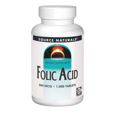 Source Naturals, Folic Acid, 800 mcg, 1000 Tabs