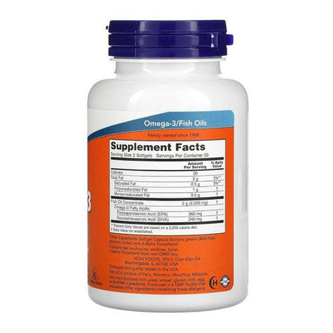 Now Foods, Omega-3 Fish Oil, 1000 Mg, 100 Softgels Now Foods