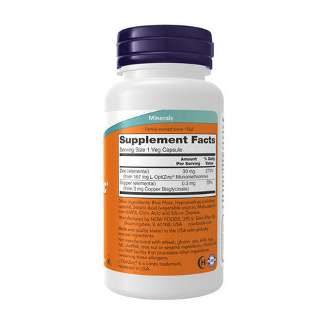 Now Foods, L-OptiZinc, 30 Mg, 100 Veg Caps Now Foods
