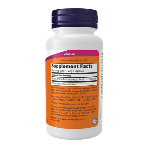 Now Foods, Paba, 500 mg, 100 Caps