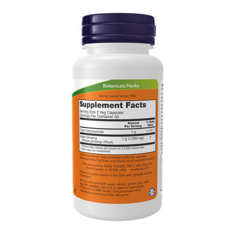 Now Foods, Panax Ginseng, 500 mg, 100 Caps