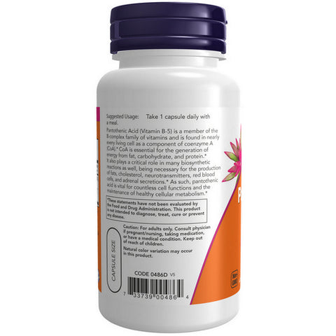 Now Foods, Pantothenic Acid, 500 mg, 100 Caps