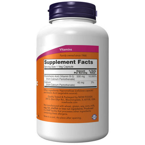 Now Foods, Pantothenic Acid, 500 mg, 250 Caps Now Foods