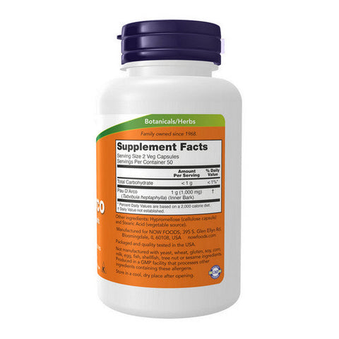Now Foods, Pau D' Arco, 500 mg, 100 Caps Now Foods
