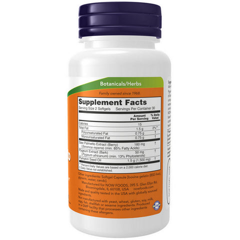 Now Foods, Pygeum & Saw Palmetto Extract, 25 mg/80 mg, 60 Sgels