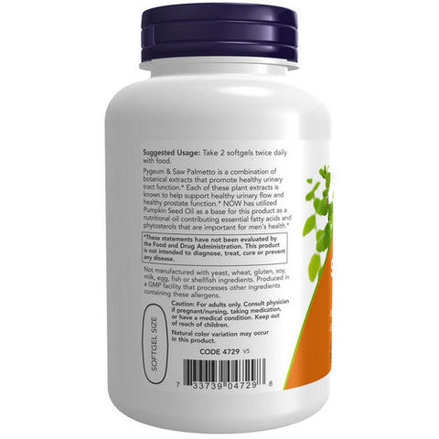 Now Foods, Pygeum And Saw Palmetto Extract, 25 mg/80 mg, 120 Softgels Now Foods