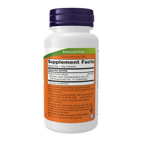 Now Foods, Rhodiola, 500 mg, 60 Vcaps