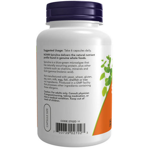 Now Foods, Natural Spirulina, 500 mg, 120 Vcaps