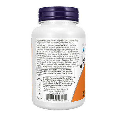 Now Foods, Taurine, 1000 mg, 100 Veg Caps