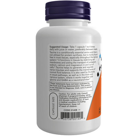 Now Foods, Taurine, 500 mg, 100 Caps