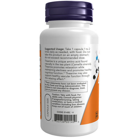Now Foods, L-Theanine, 100 mg, 90 Vcaps