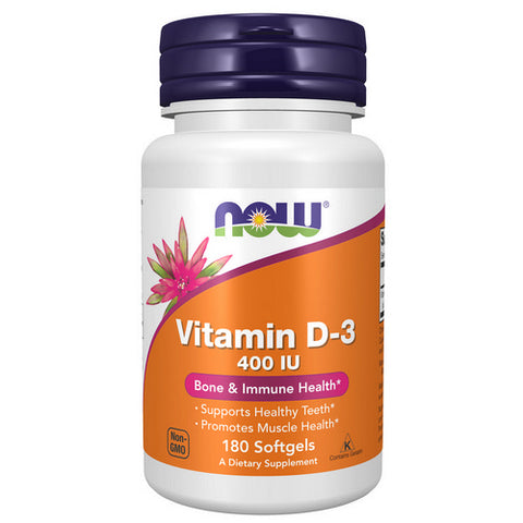 Now Foods, Vitamin D-3, 400 IU, 180 Softgels