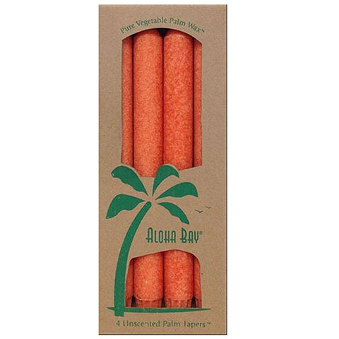 Aloha Bay, Candle  9 Inch Taper, Orange, 4 Pack