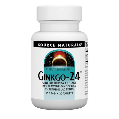 Source Naturals, Ginkgo-24 Biloba Extract, 120 MG, 30 Tabs