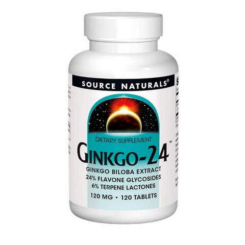 Source Naturals, Ginkgo-24 Biloba Extract, 120 MG, 120 Tabs