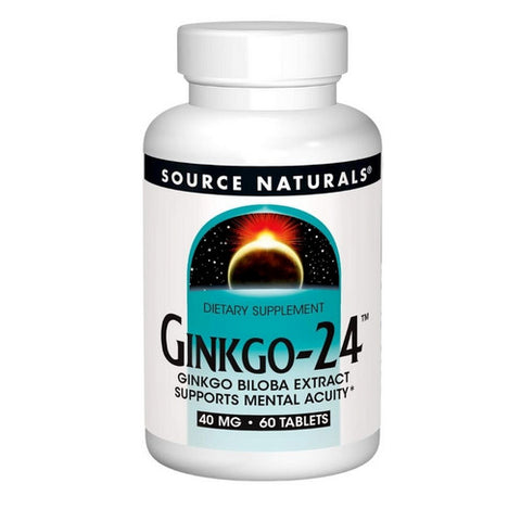 Source Naturals, Ginkgo-24 Biloba Extract, 40 MG, 60 Tabs
