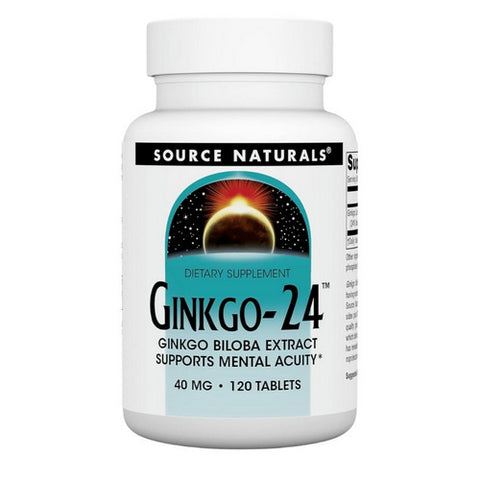 Source Naturals, Ginkgo-24 Biloba Extract, 40 MG, 120 Tabs