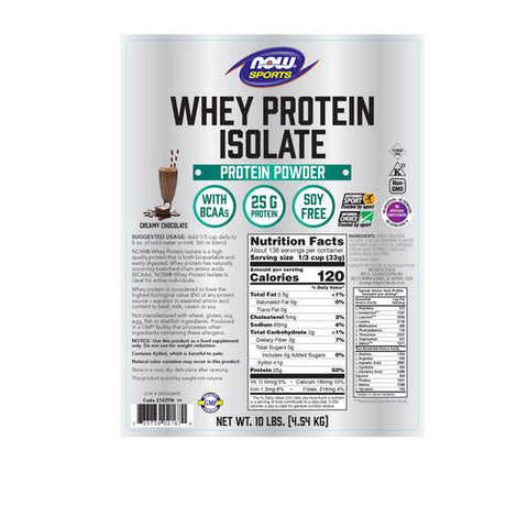 Now Foods, Whey Protein Isolate, Natural Dutch Chocolate, 10lb