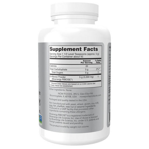 Now Foods, D-Ribose Powder, 8 oz
