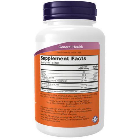 Now Foods, CoQ10, 600 mg, 60 Softgels