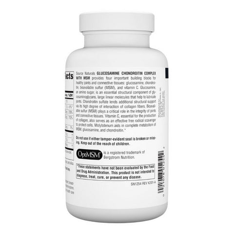 Source Naturals, Glucosamine Chondroitin, Complex w/MSM 120 Tabs