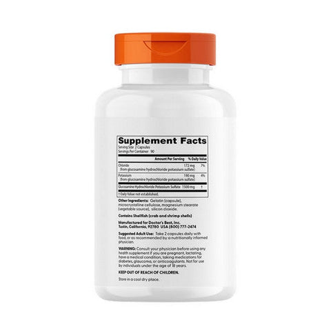 Doctors Best, Glucosamine Sulfate, 750 Mg, 180 Capsules Doctors Best