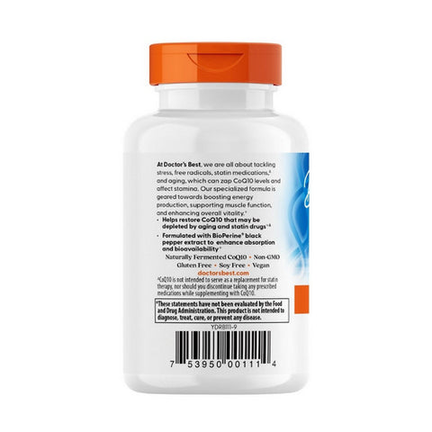 Doctors Best, High Absorption CoQ10 With BioPerine, 200 mg, 60 Veggie Caps