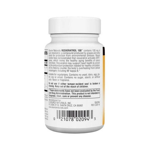 Source Naturals, Resveratrol, 100 mg, 60 Tabs Source Naturals